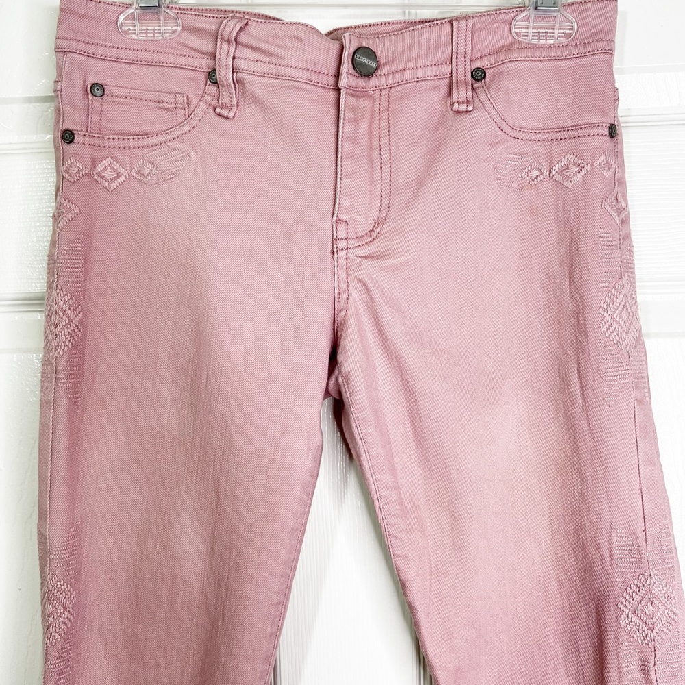 Sanctuary Embroidered Mid Rise Skinny Jeans in Dusty Rose Women’s Sz 27 - Picture 3 of 10